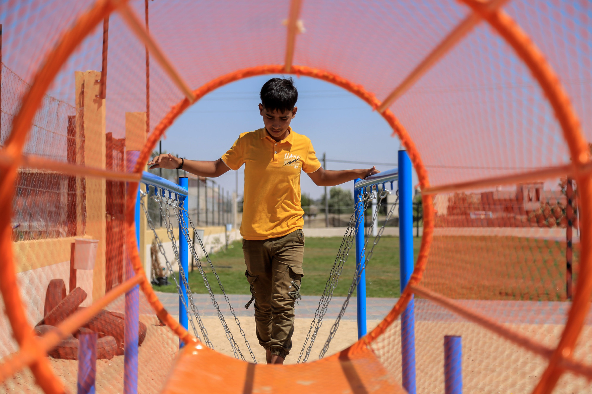 young boy at a playground