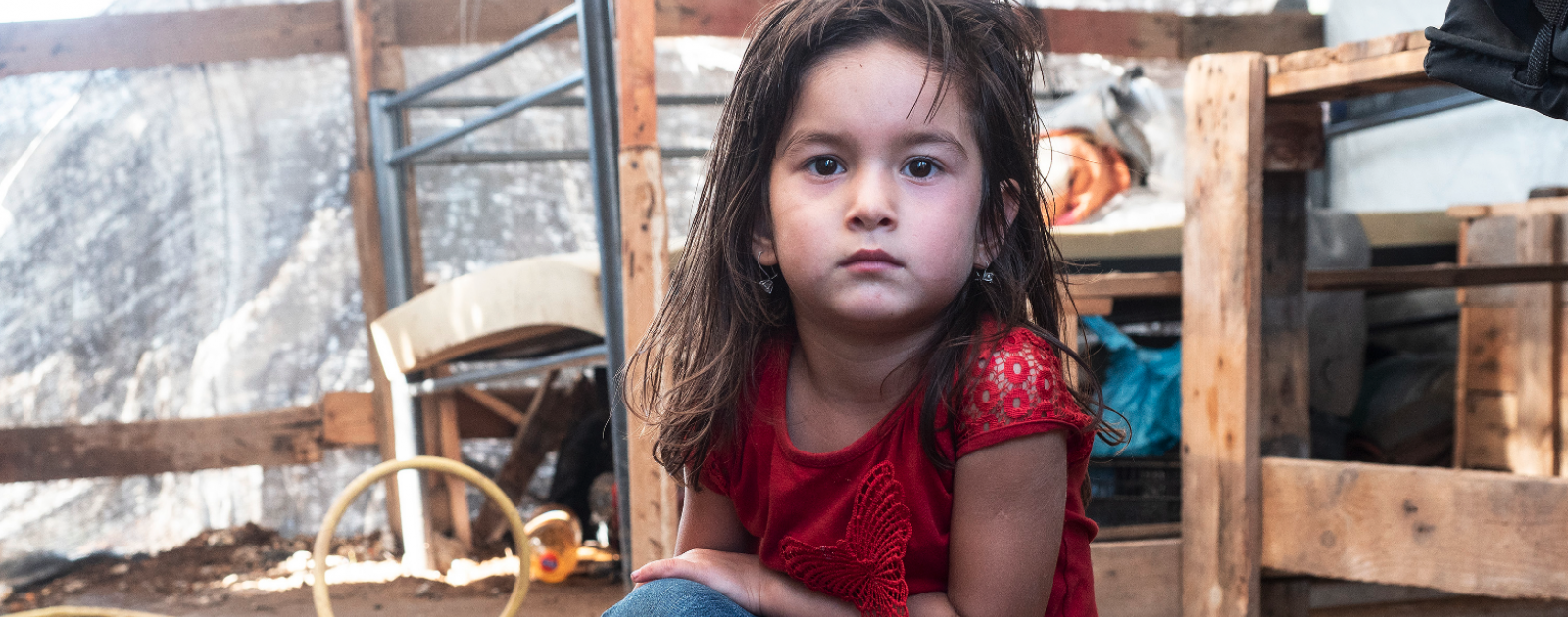 Girl, in a refugee camp in Greece