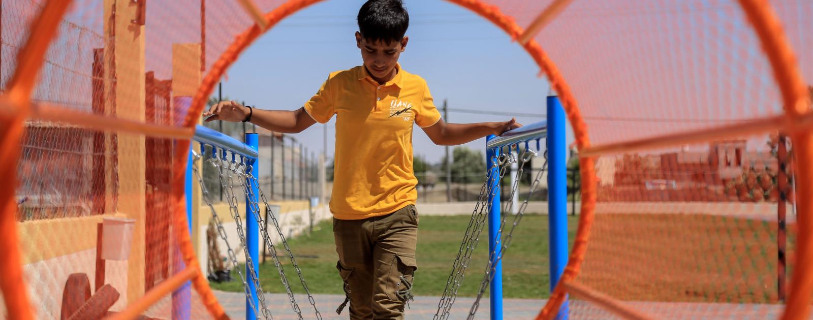 young boy at a playground